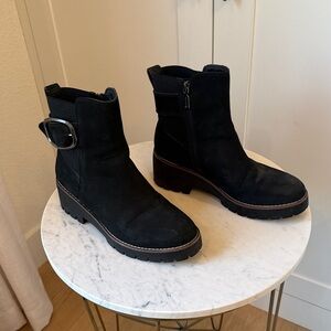 Blondo Black Ankle Boots with Buckle Detail